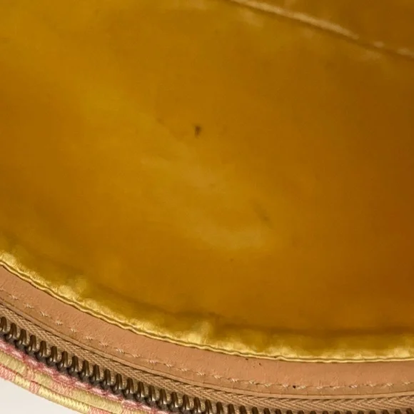 Fendi Jaquard Zucchino Baguette Pink and Gold Shoulder Bag w/Dust Bag and COA - Picture 12 of 16